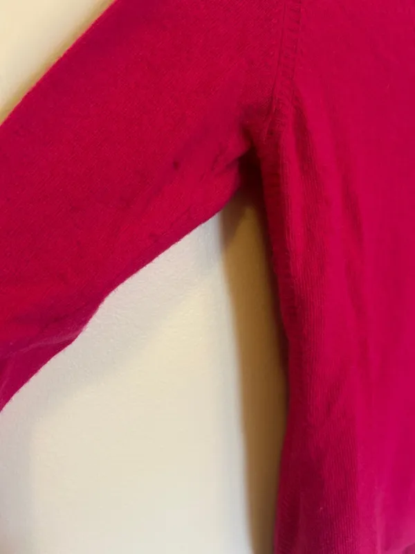 Banana Republic Pink V-Neck Sweater Women’s Small Knit Pullover Casual Top - Image 4