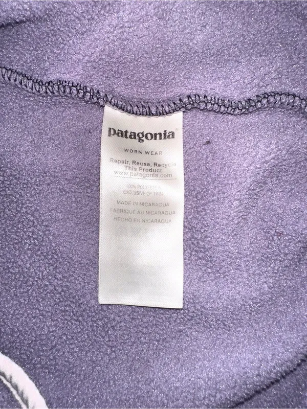 Patagonia Synchilla Snap T Fleece Pullover Gray and Purple Jacket Sweater MEDIUM - Image 4