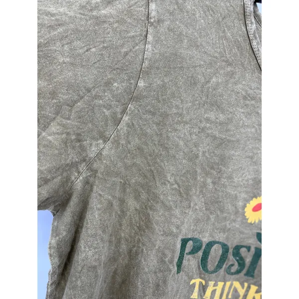 Isabel Jaxon Womens Positive Thinking Olive Round Neck T-Shirt Tee NEW 2X - Image 7