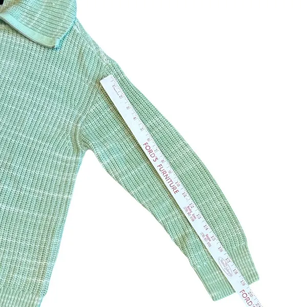 Talbots Mint Green Marl Shaker Knit Quarter Zip Sweater Womens Large Pastel - Image 7