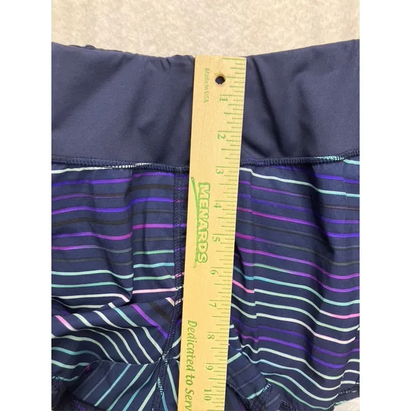 Athleta Women's Striped Running Shorts Size S‎ Navy Purple Teal Athletic - Image 8