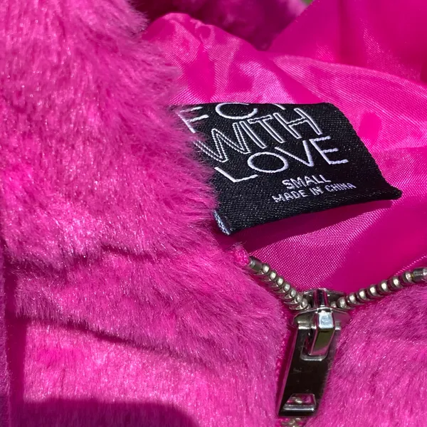 💕NWOT FCT With Love Size Small Hot Pink Faux Fur Hooded Jacket 💕 - Image 4