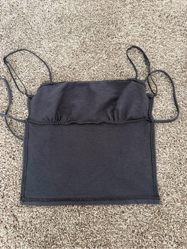 Edikted Charcoal Grey Strappy Tank Top - Image 5