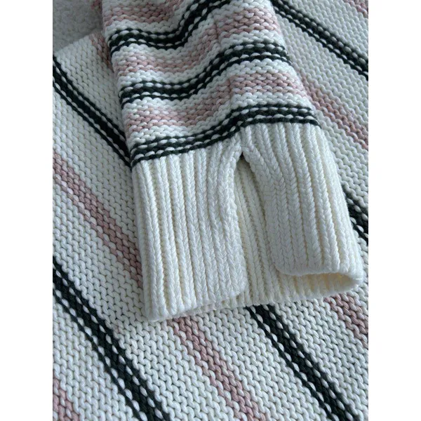 Madewell $98 Cotton Crewneck Sweater Dark Loden Stripe NT643 Size M - Image 10
