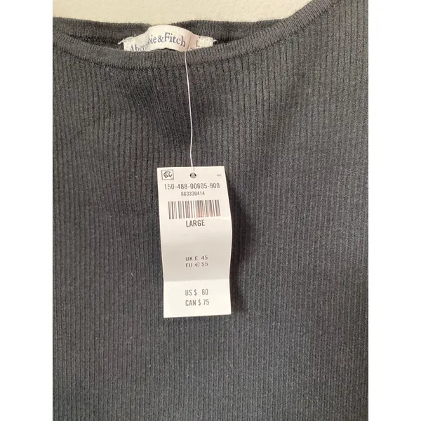 New Abercrombie Asymmetrical Button Sweater Tank Black Size Large - Image 3