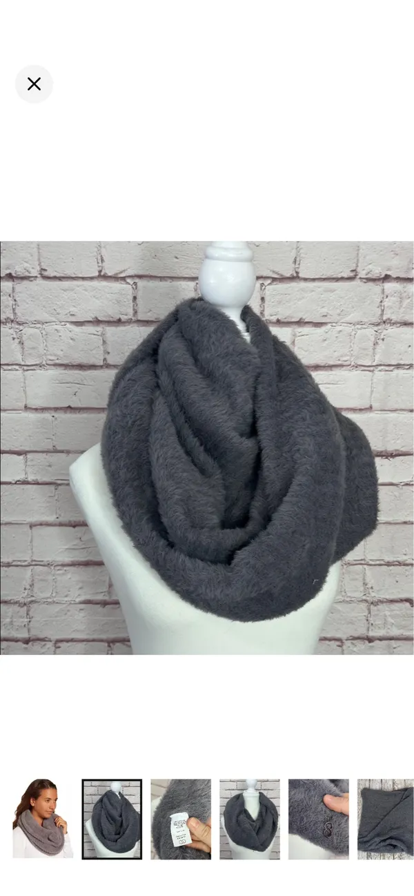 Calia Fuzzy Snood in Shark Gray/Purple Infinity Scarf Like New. Stretchy and super soft. Between a gray and a smokey purple. - Image 2