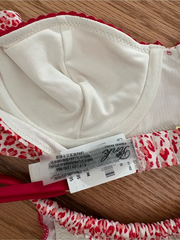 Frankie's Bikinis Red and White Leopard Print Two-Piece Bikini - Image 3