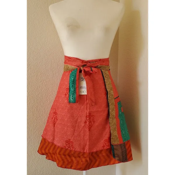 Wevez Clothing Skirt Women One Size Silk Blend Reversible Wrap Boho NWT - Image 13