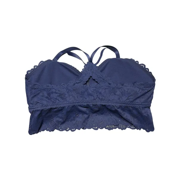 Aerie Navy Lace Cross Back Cut-out Bralette size XL NWOT - Image 2
