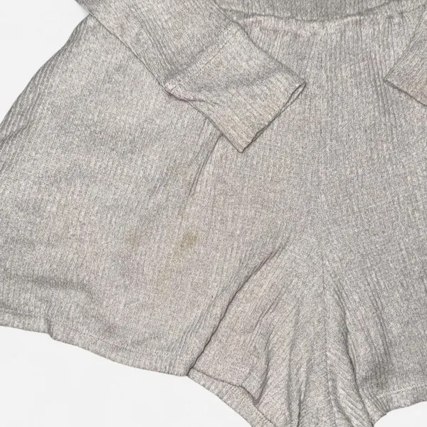 Urban Outfitters Out From Under Grey Long-Sleeve Off The Shoulder Lounge Romper, XS - Image 3
