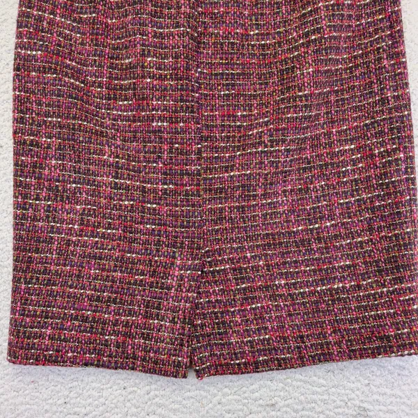 Boden‎ Tweed Pencil Skirt Pink Black Plaid Business Casual Women US 10R - Image 6