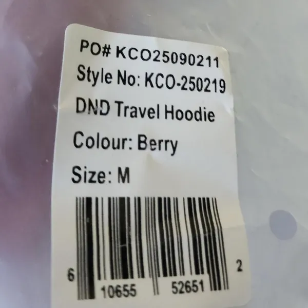 NWT Comfrt DND TRAVEL hoodie BERRY - Image 5