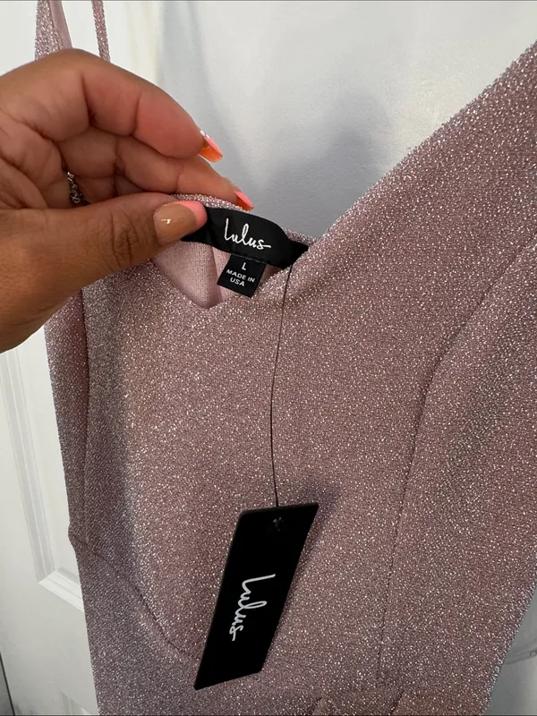 Lulu's Shimmery Light Pink mini dress - Image 8