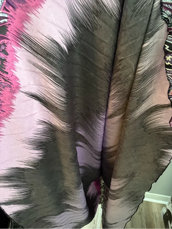 V-Neck Halter Maxi Dress in Black, Purple & Pink - Image 7