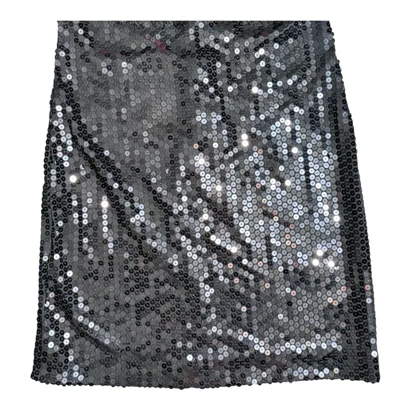 Vintage Dessy Creations Sequin Dress Fringe Flapper Black Size 8 - Image 4