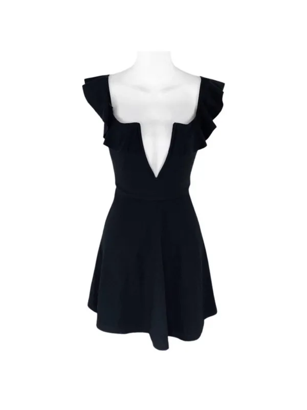 Majorelle Poise Black Off Shoulder Flare Mini Dress Small xs - Image 2