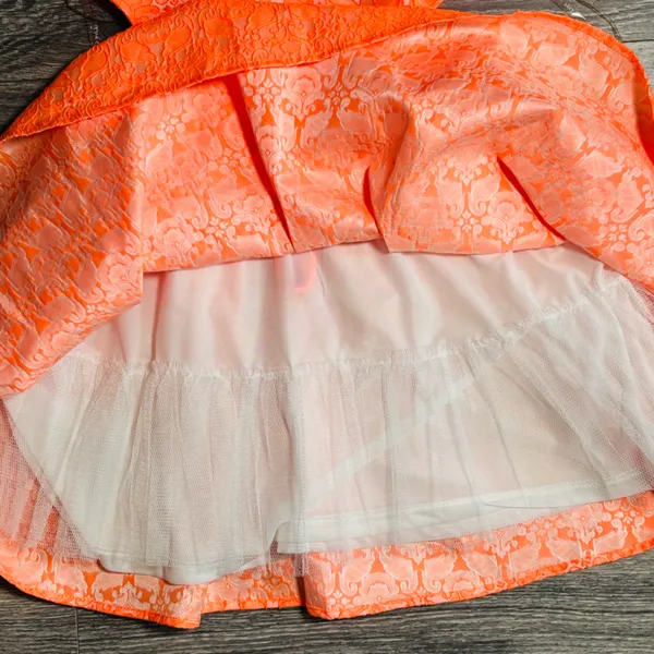 Neon Floral Brocade Fit & Flare Cut Out‎ Sides 0308 - Image 7