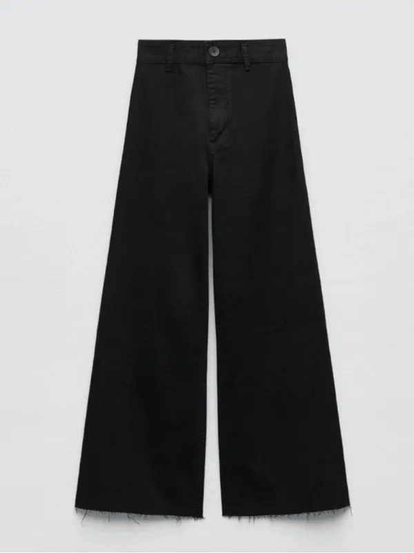ZARA The Marine Straight Jeans in Black Size 6 - Image 5