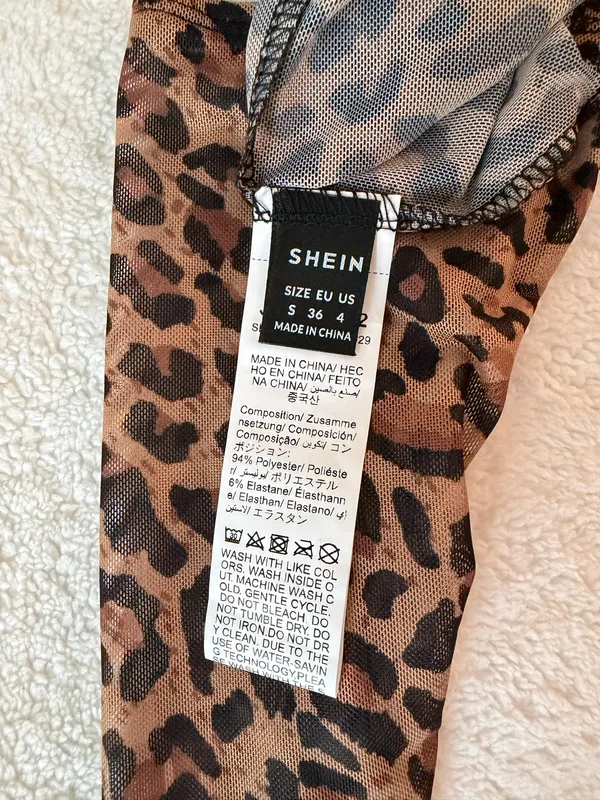 Shein Sheer Long Sleeve Crop Top - Image 2