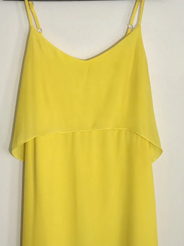 Gianni Bini Yellow Chiffon Maxi Sundress Size 10 Flaw - Image 5