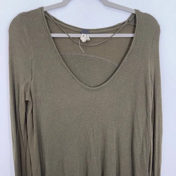 We The Free Thermal Waffleknit XS Olive Green Long‎ Sleeve Thumb Hole Layering - Image 8