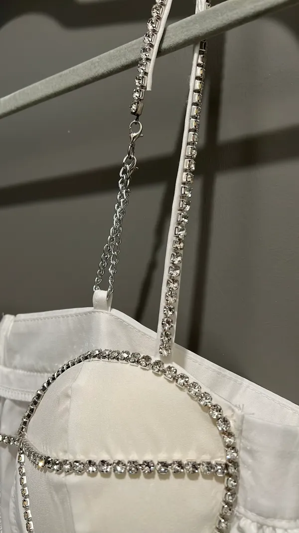 Amazon White Rhinestone Dress - Image 2