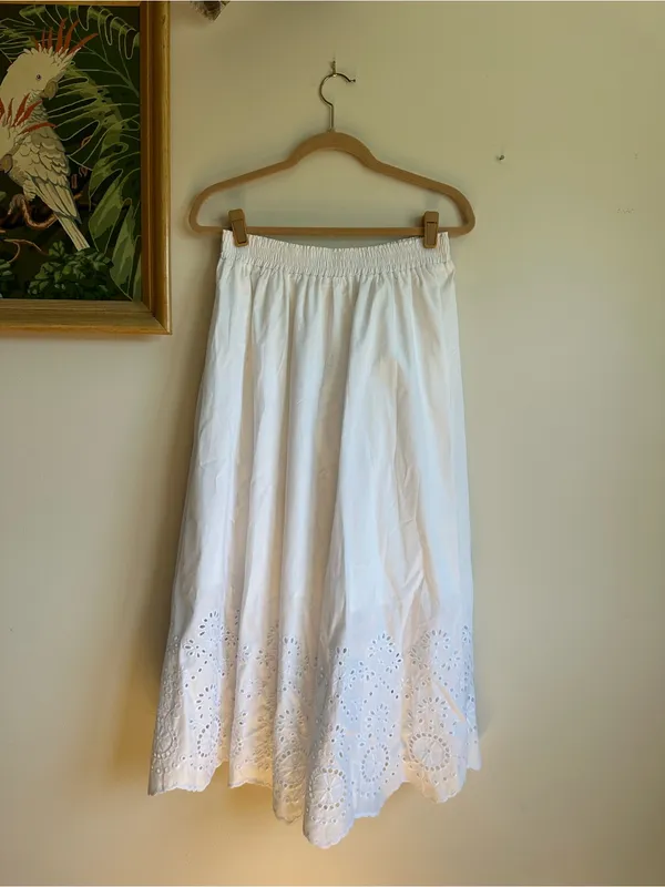 Hill House The Amal Skort White Eyelet Cotton Womens Large New With Tag - Image 2