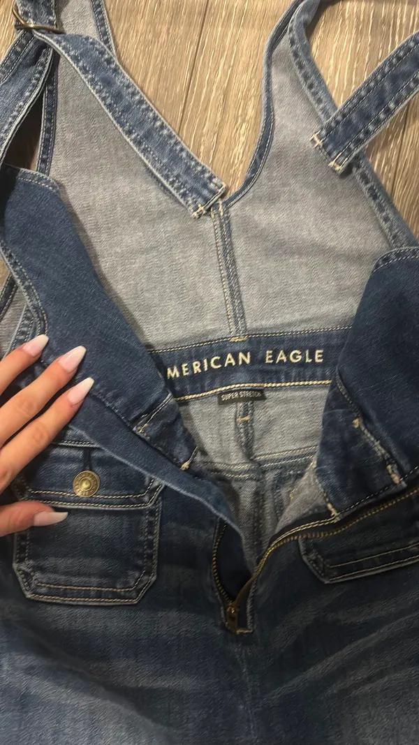 American Eagle Super stretch Flare Overalls - Image 9