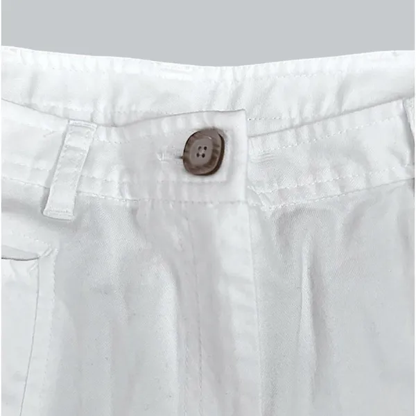 L.L. Bean Women's Mid-Rise‎ Wide-Leg Ankle White Utility Pants Casual Modern - Image 3