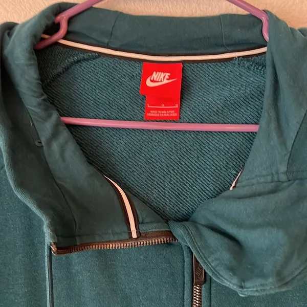 Nike Women’s Full Zip Asymmetrical Modern Cape Jacket Hoodie Teal Size Large - Image 2