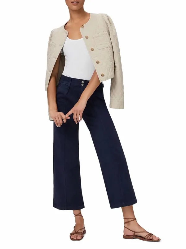 Paige Brooklyn Wide Leg Crop Pants in Vintage Cosmic Navy High Rise Size 25 - Image 3