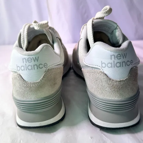 New Balance 574 Retro Sneaker in Light Gray and White - Image 7