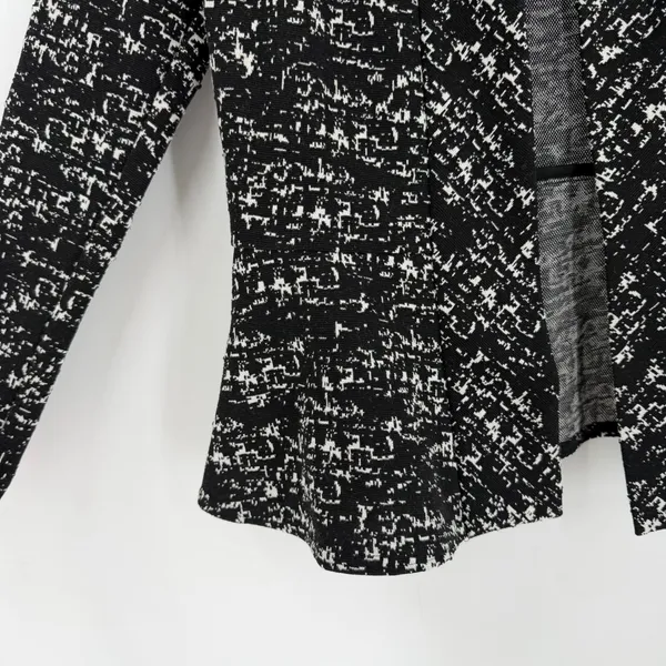 Sara Campbell Open Front Blazer Womens Small Black White‎ Peplum Careerwear Chic - Image 6