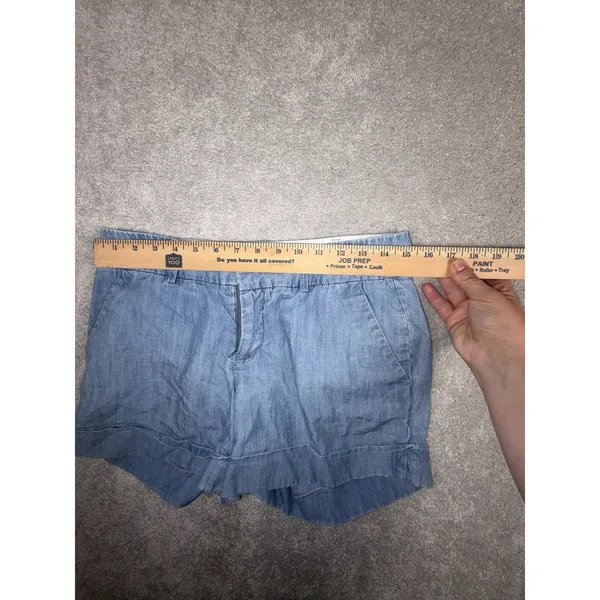club monaco chambray shorts womens‎ size 4 blue lyocel soft - Image 5