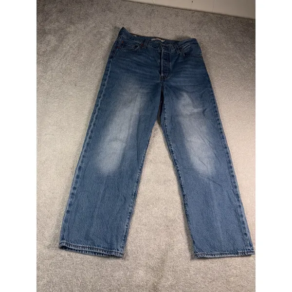 Levi's Premium Big E Ribcage Straight Ankle Jeans 29 Blue High Rise Button Fly - Image 3