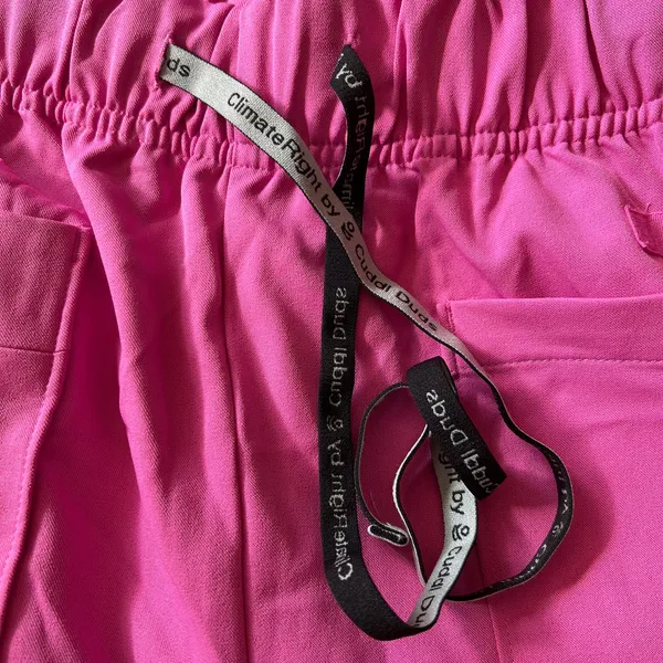 CLIMATERIGHT by Cuddl Duds Pink Scrub Jogger Pants, Small - Image 3