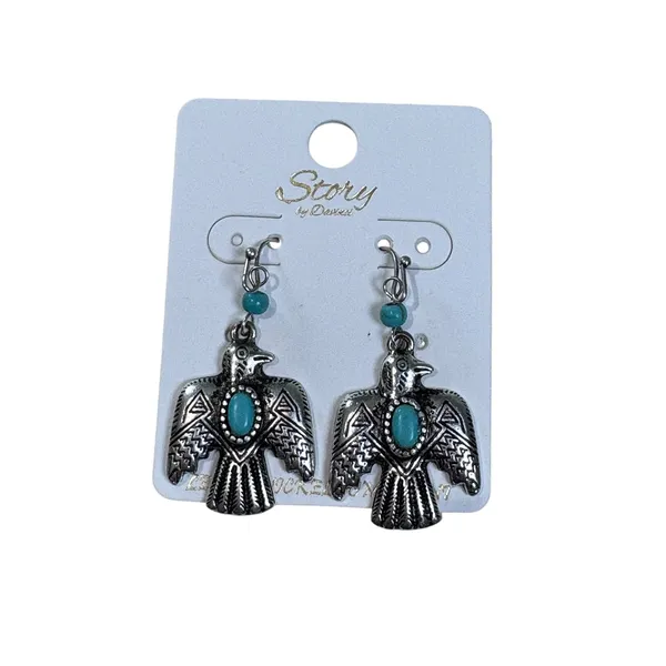 Story by Davinci Earring Set Women OS Turquoise Silver Southwestern Boho 3 Pairs - Image 2