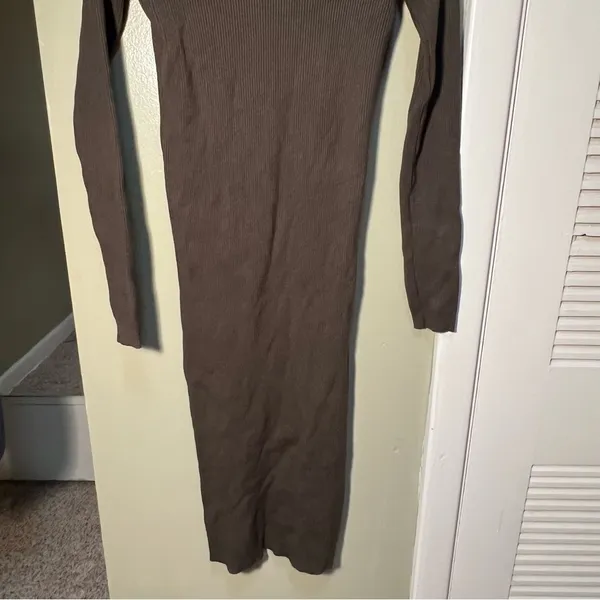 Rocorose Women's Turtleneck Midi Sweater Dress Ribbed Dark Hunter Green‎ Bodycon - Image 7
