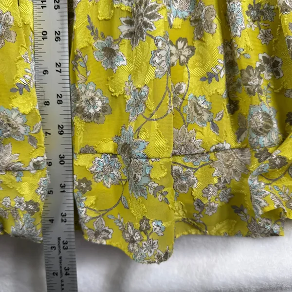 ALEXIS Auja Floral‎ Print Crepe Midi Dress Ruffle Sleeve Tiered Yellow XS - Image 5