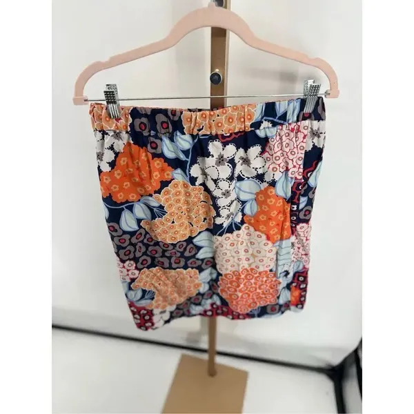 Boden Floral Print Mini Skirt Elastic Waist Navy Size 8L - Image 8