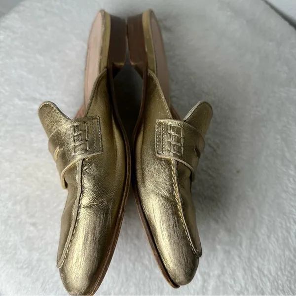J. Crew Metallic Gold Loafers Women’s 7 - Image 9