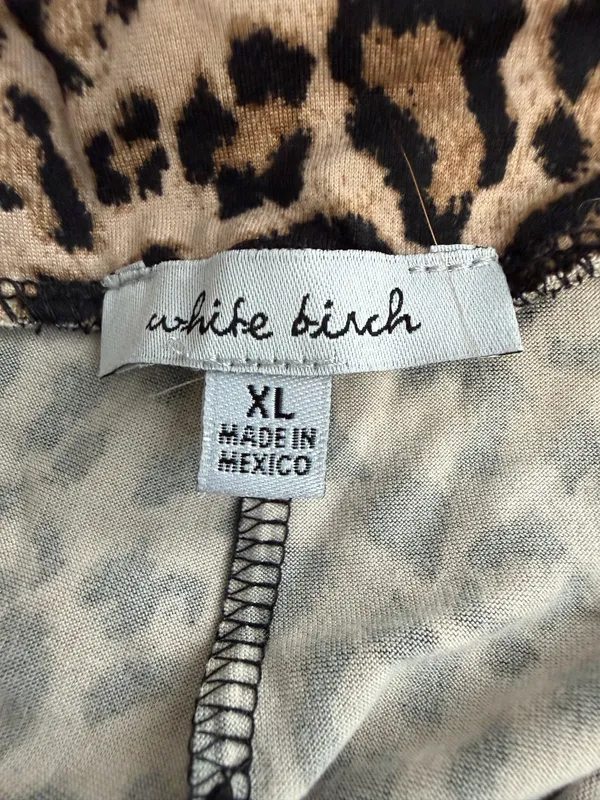 white birch Leopard Print Bike Shorts - Tan and Black - Image 4