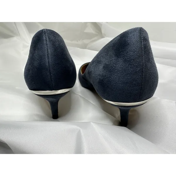 Zara Basic Gorgeous Blue Grey Suede Look Pumps with Silver-Tone Detail - Image 3