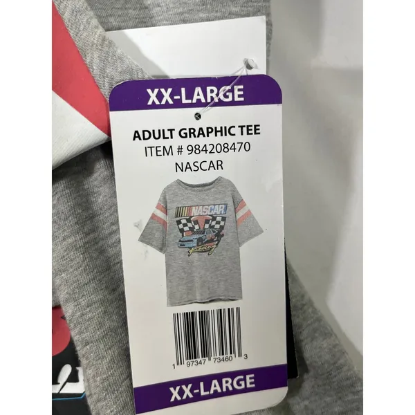 NASCAR Graphic T-Shirt Women XXL Gray Racing Car Striped Sleeve Blockette Core - Image 5