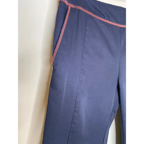 Adidas Blue Sz Large Three Stripe Pants Pockets Twill - Image 6