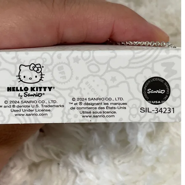 Sanrio Hello Kitty Brass Enamel Pink Ice Cream Cone Pendant Necklace NEW - Image 4