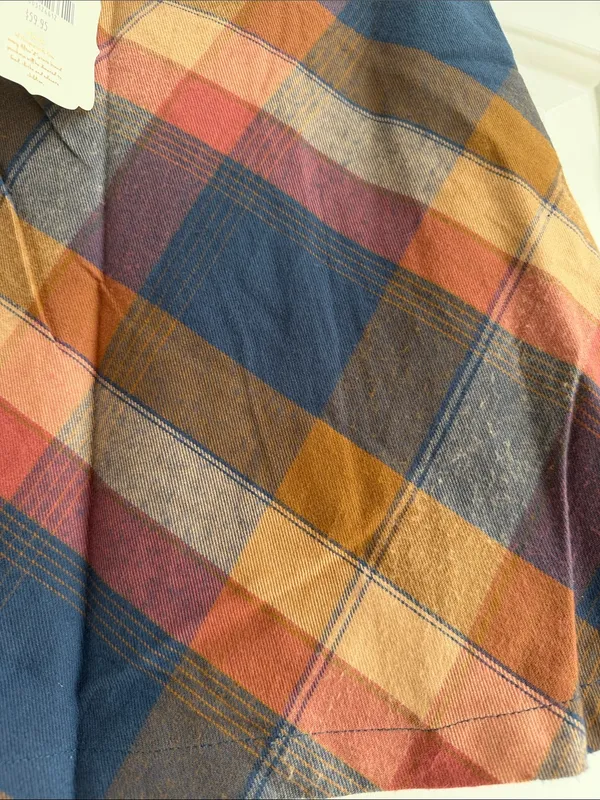 Altar'd State Plaid A-Line Skirt in Navy, Rust, Mustard & Brown size Small - Image 2