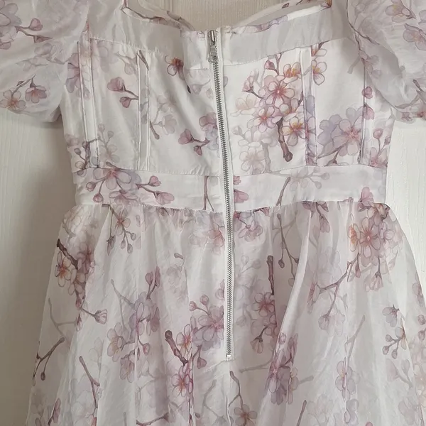 Bardot White Mini Dress with Pink Floral Print - Image 10