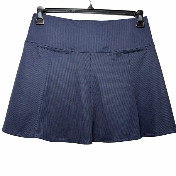 Lucky in Love Long Gore Hybrid Ribbed Skirt Womens M Navy Tennis Pickleball Golf - Image 3