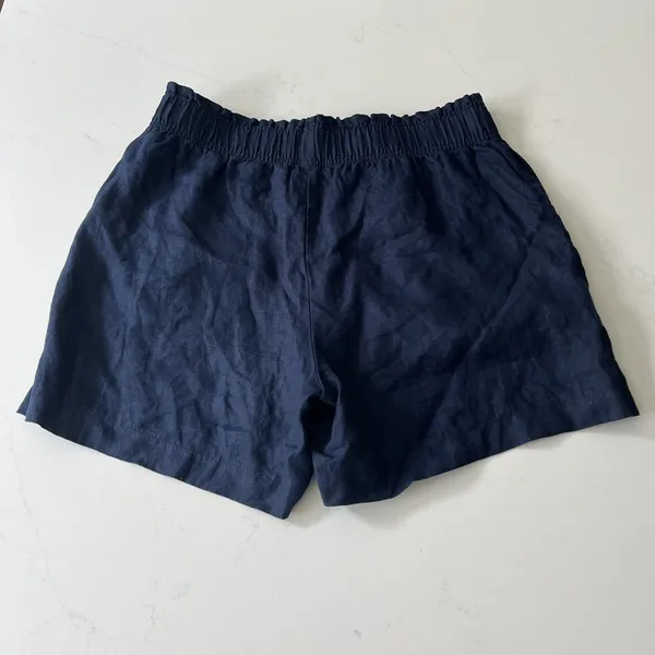 Quince Women's 100% European Linen High Waisted Shorts Deep Navy Size L - Image 3